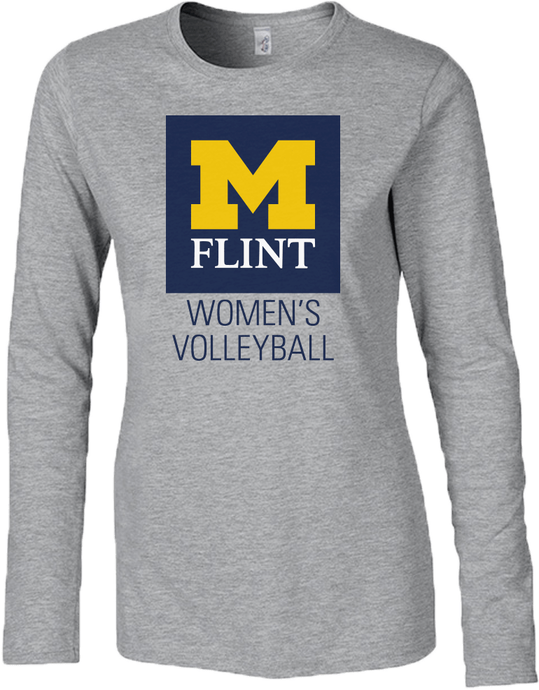 Women's Michigan Volleyball Long Sleeve Square Logo - T-shirt Clipart (1000x1250), Png Download