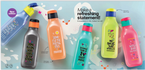 Stay Positive Eco Bottle Tupperware Clipart (500x638), Png Download