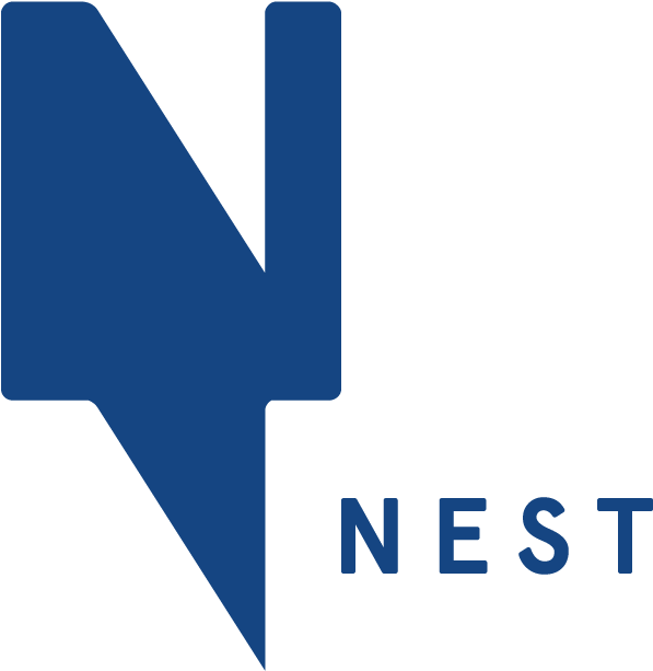 Nest Logo In Dark Blue - Parallel Clipart (597x613), Png Download