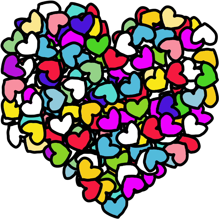 Rainbow Hearts Love Clipart (800x800), Png Download