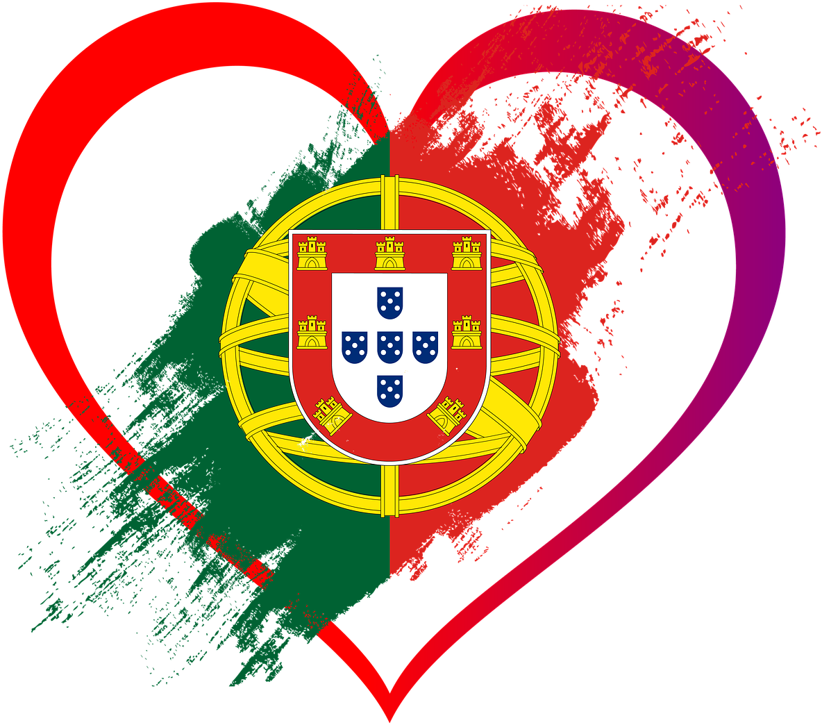 Flag Heart Love Portugal Nation Png Image - Portugal Flag In 1495 Clipart (1280x1280), Png Download