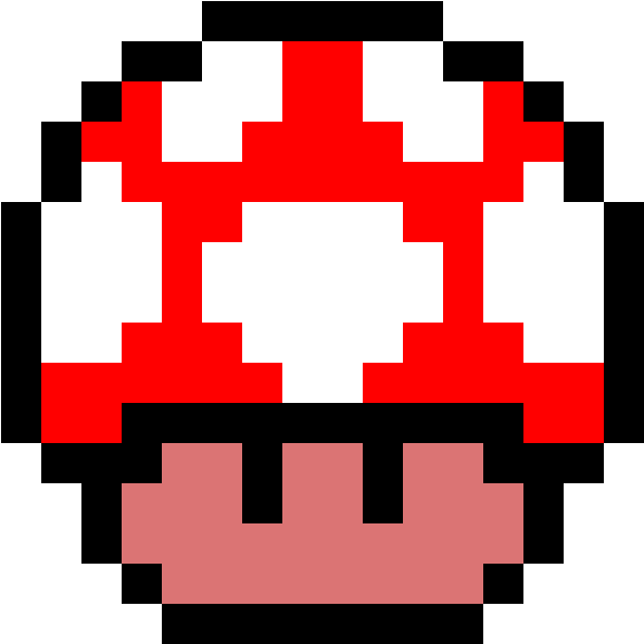 Super Mario Mushroom 8bit Clipart (593x593), Png Download