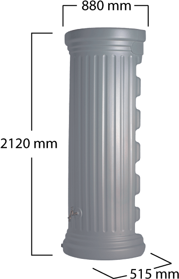 Column Wall Tank Stone Grey - Colonne Romaine Clipart (1380x720), Png Download