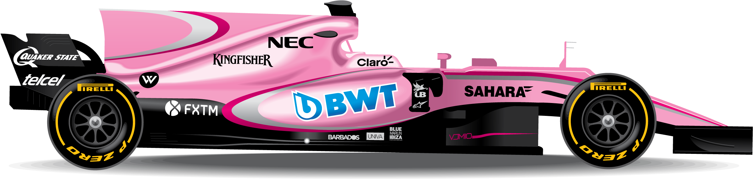 4th Place - Formula One Car Clipart (2400x600), Png Download