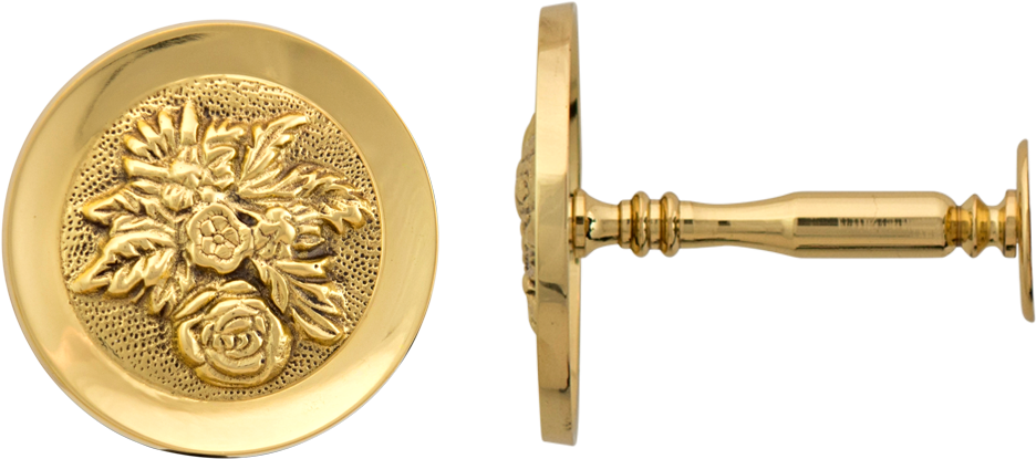 Embossed Boquet Holdback Brass - Antique Clipart (936x415), Png Download