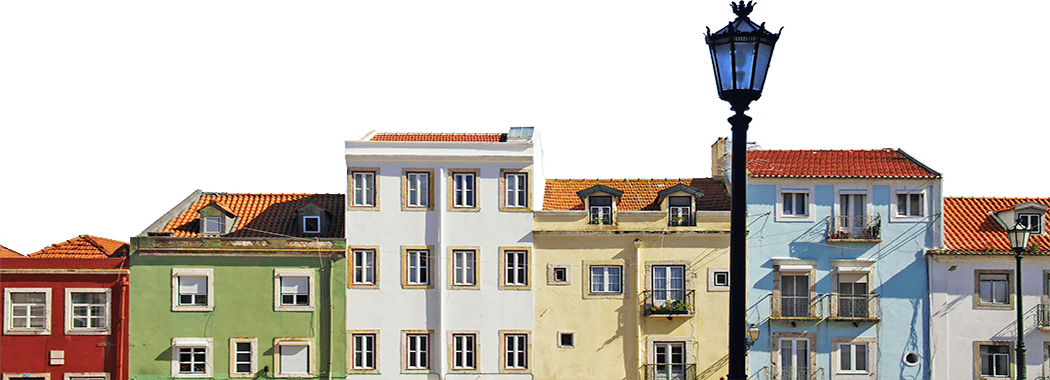 Houses Lisbon Clipart (1050x380), Png Download