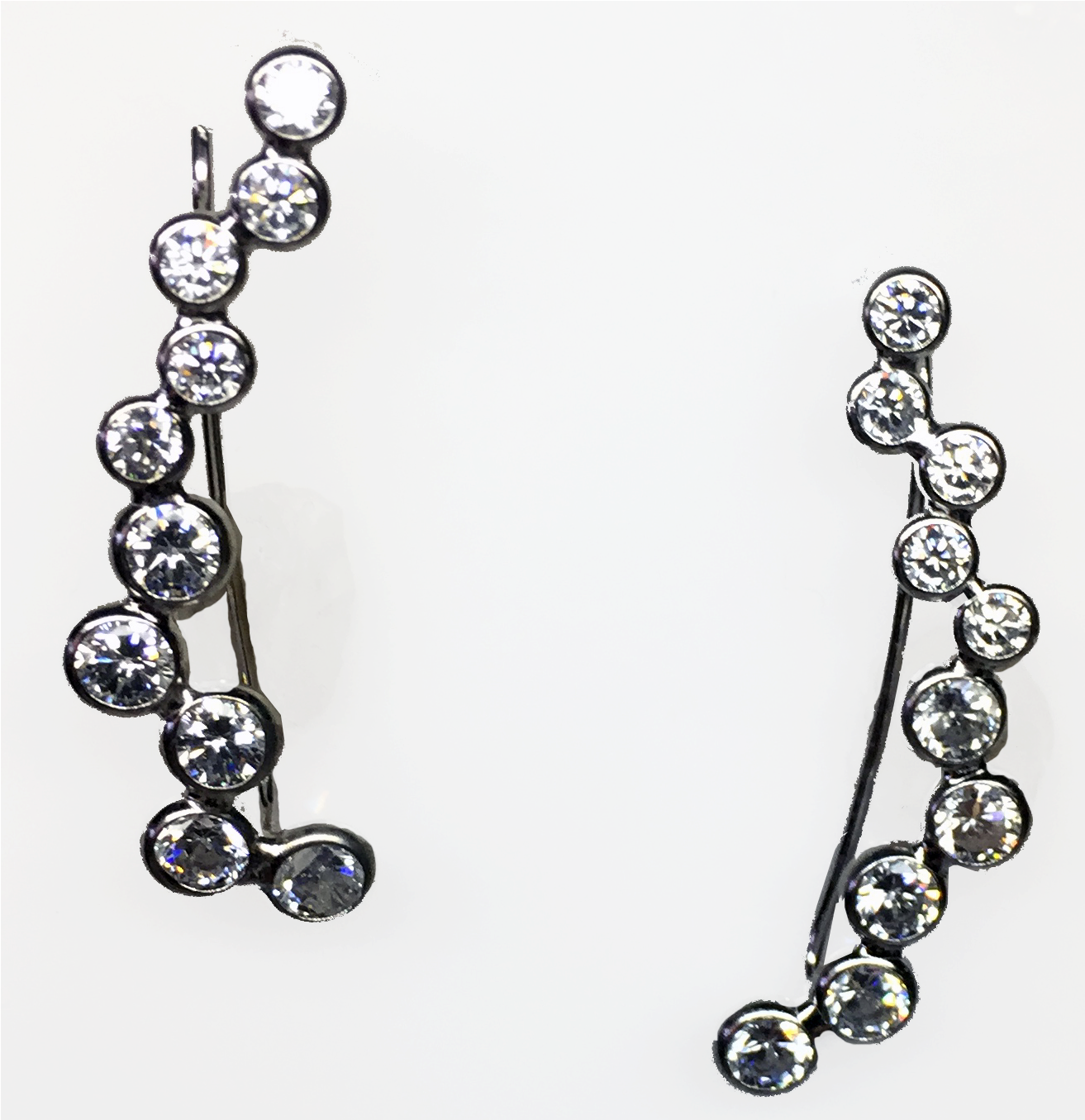 Confetti Bezel Ear Climbers - Body Jewelry Clipart (1313x1355), Png Download