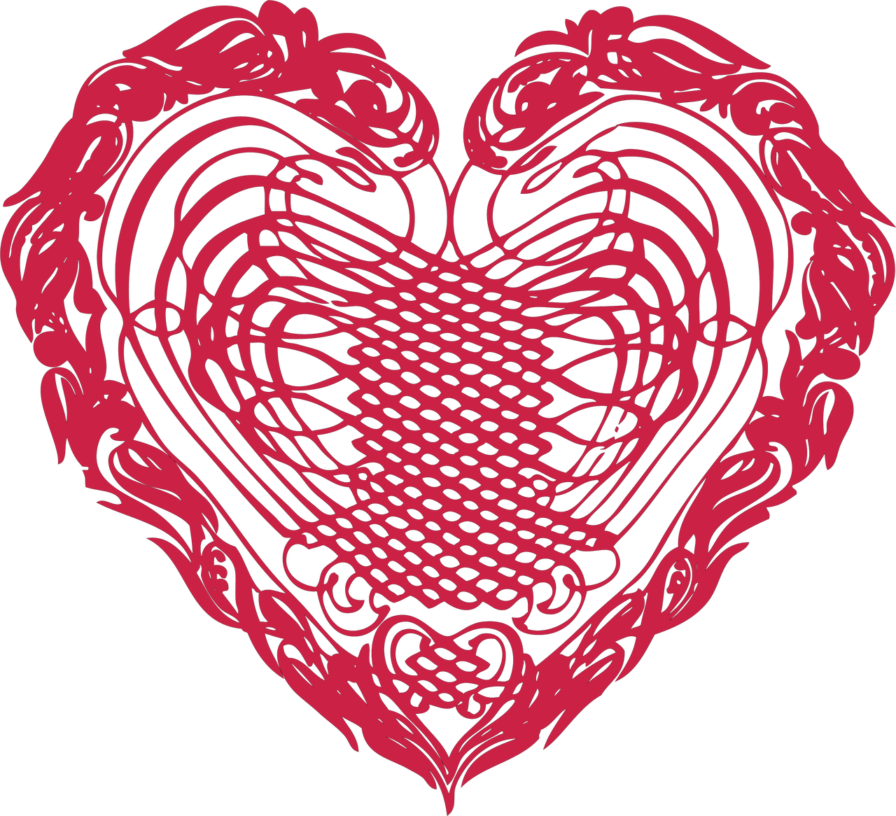 Heart Doily Svg Cut File - Heart Clipart - Large Size Png Image - PikPng