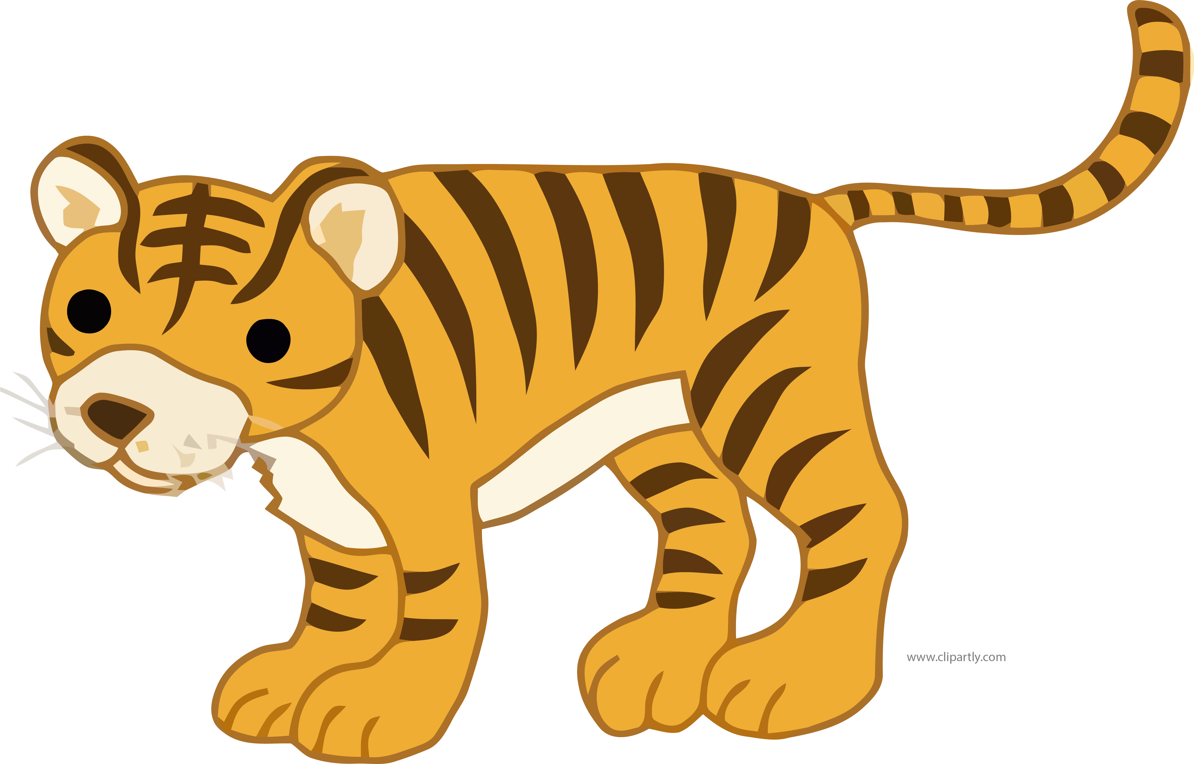 Golden Rod Color Cartoon Tigger Clipart Png - Tiger Clip Art Transparent Png (4651x2978), Png Download