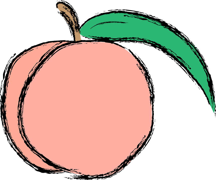 Peach Clipart Vector - Cute Peach Transparent Background - Png Download (862x720), Png Download