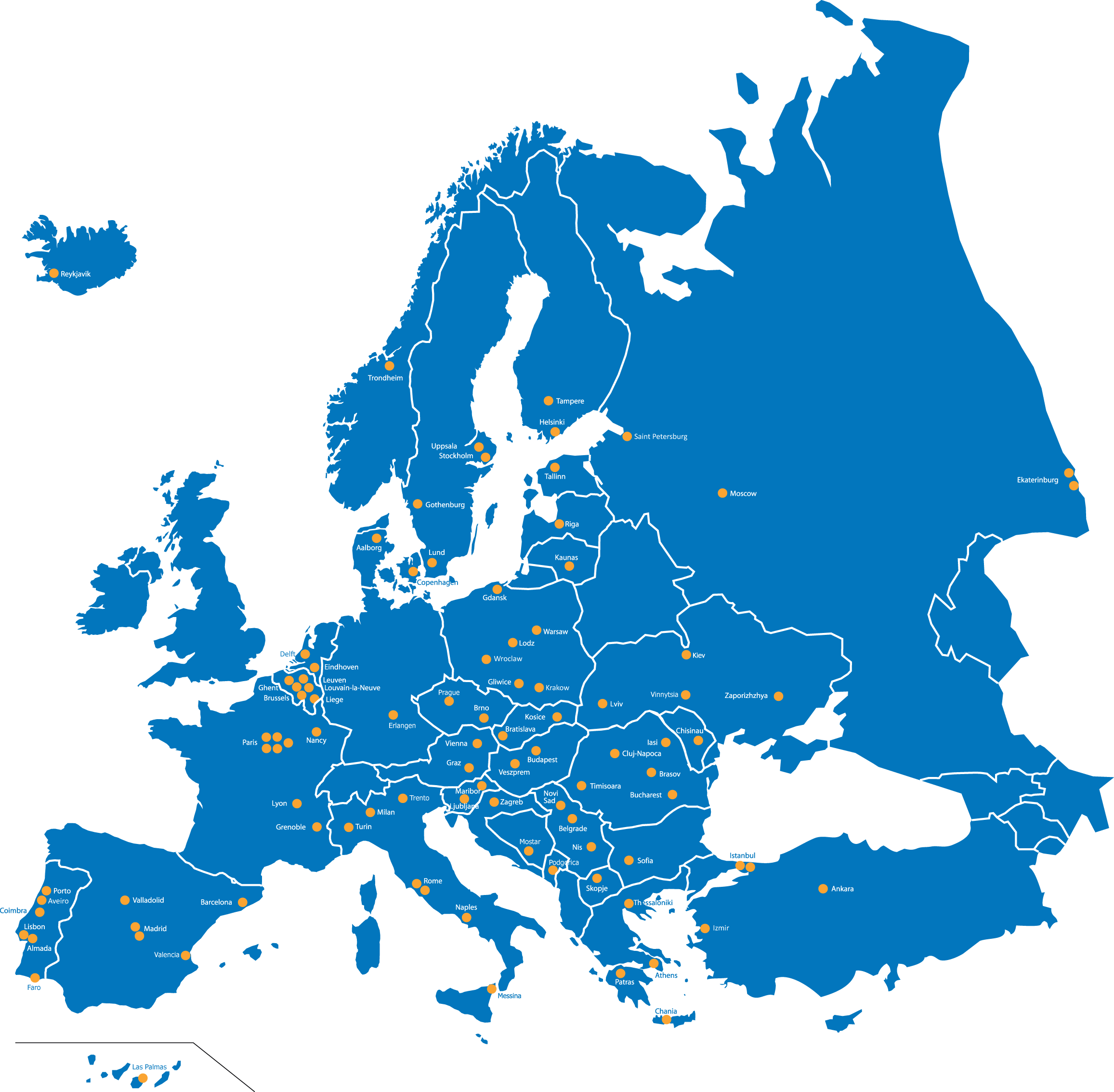 Europa Png - Board Of European Students Of Technology Map Clipart (2313x2267), Png Download