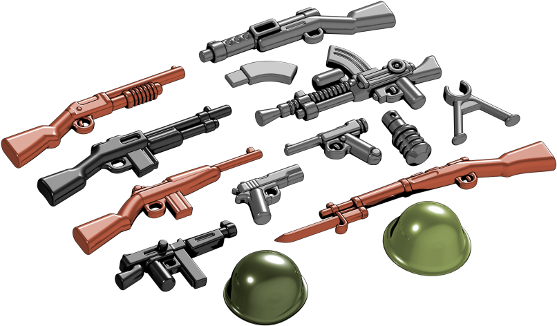Pacific Battle Pack - Brickarms Ww2 Rifles Clipart (843x500), Png Download