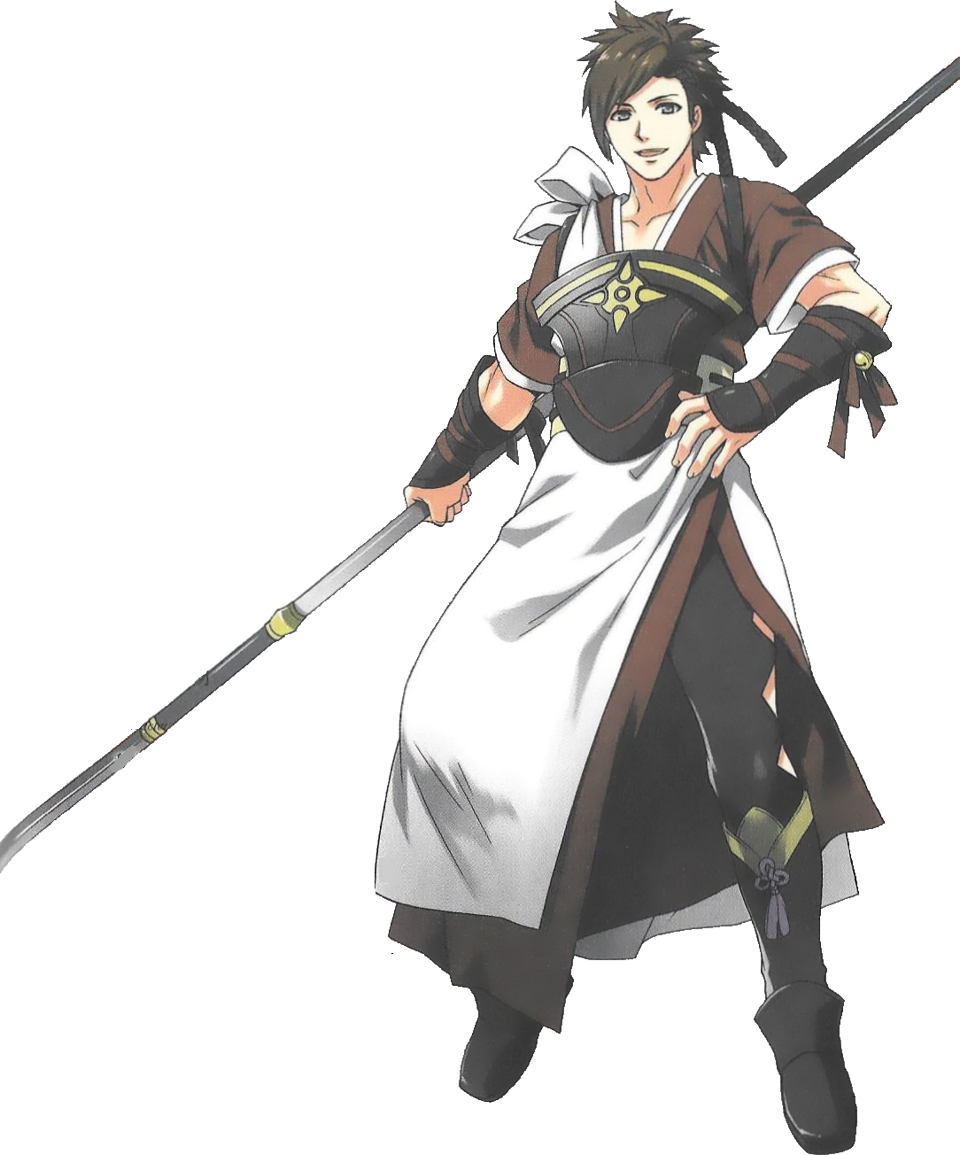 Shiro - Anime Boy With Spear Clipart (1084x1304), Png Download