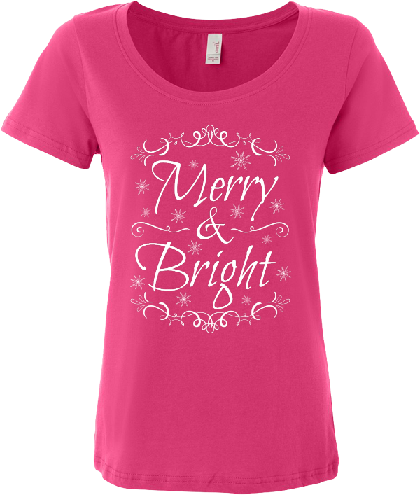 Merry & Bright T-shirt Design - T Shirt Message Running Clipart (800x800), Png Download