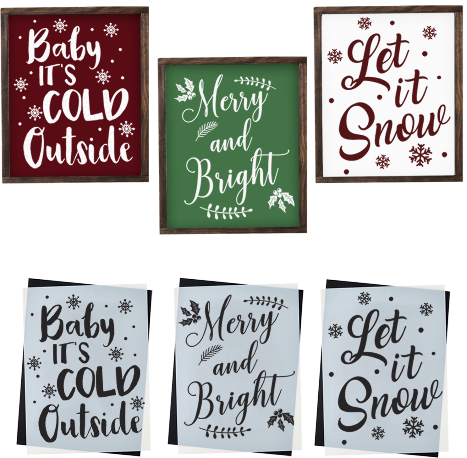 Christmas Sign Stencil Let It Snow, Baby It's Cold - Calligraphy Clipart (1500x1500), Png Download
