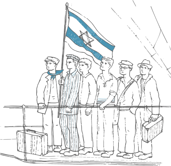 Holocaust Survivors And The State Of Israel - Israel Drawing Png Clipart (582x565), Png Download