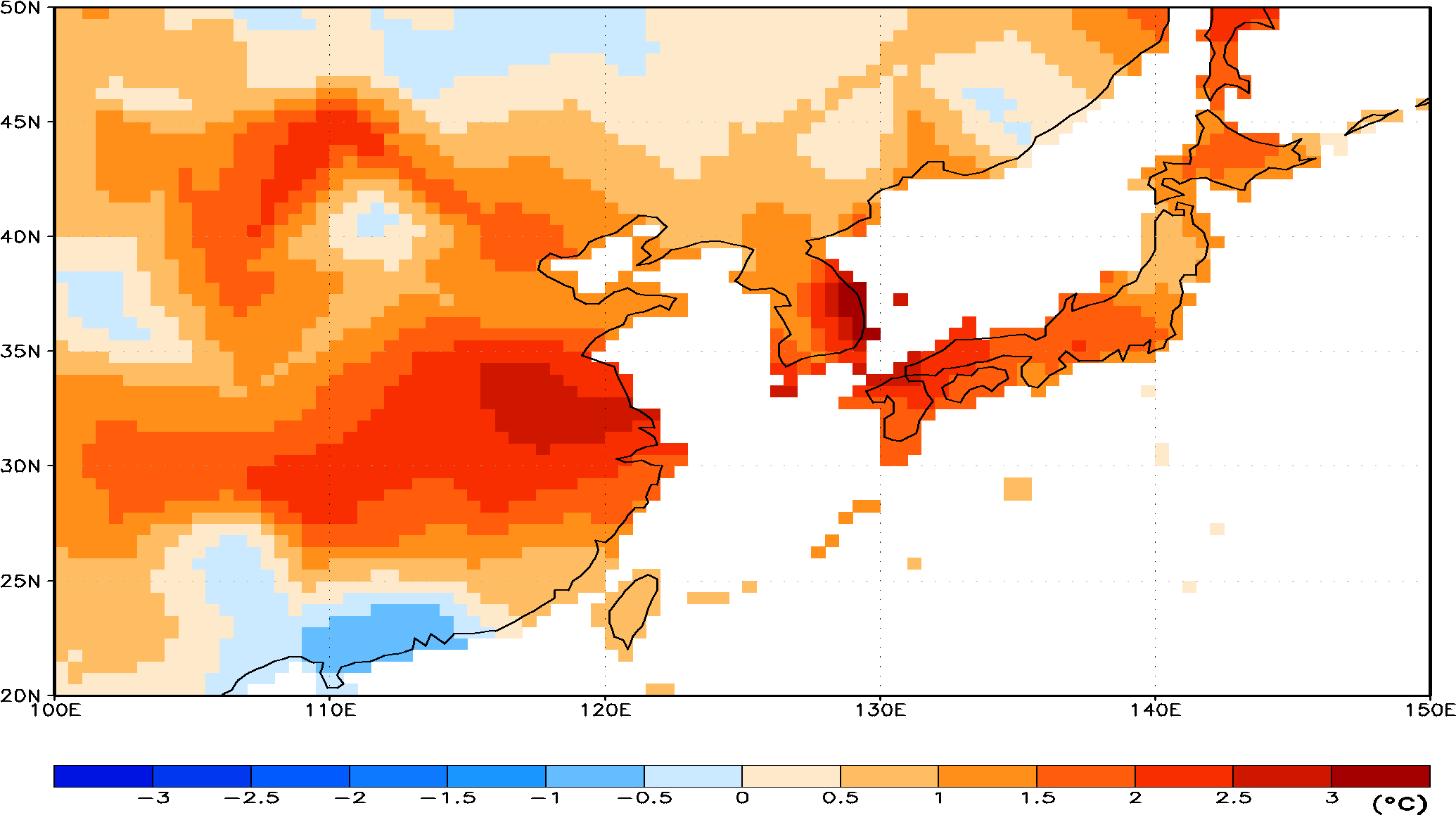 Distribution Of Surface Air Temperature Anomalies During - East Asia Heat Wave Clipart (2133x1200), Png Download