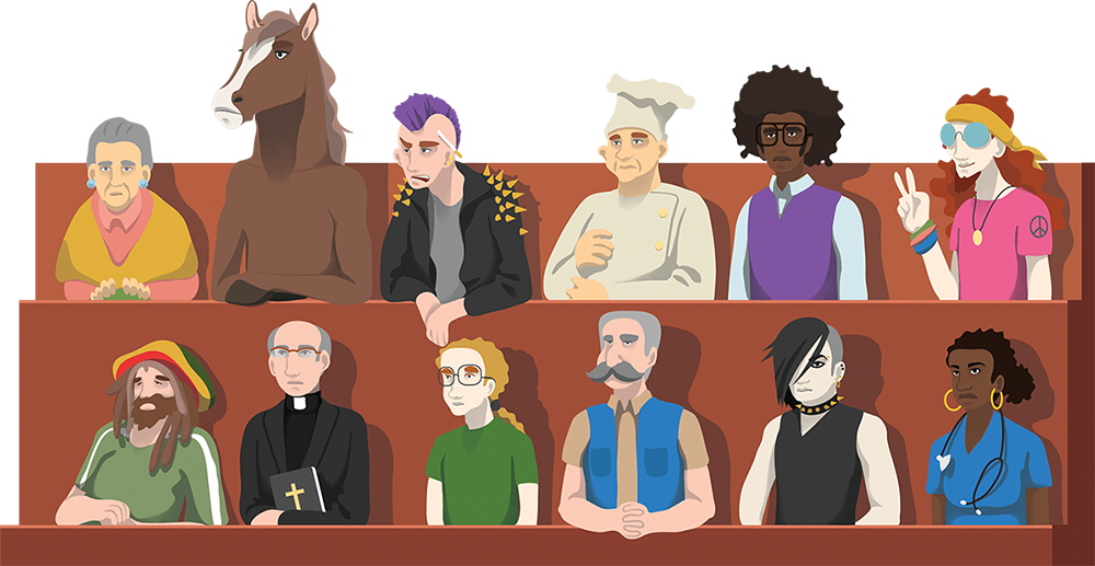 Jury Selection - Cartoon Clipart (1000x517), Png Download