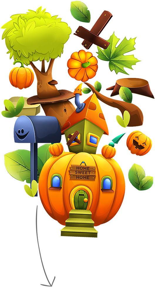 The Pumpkin House Island ○ , Png Download Clipart (528x977), Png Download