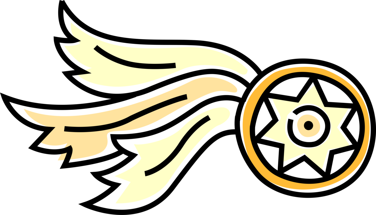 Vector Illustration Of Wheel With Colored Ribbons Clipart (1224x700), Png Download