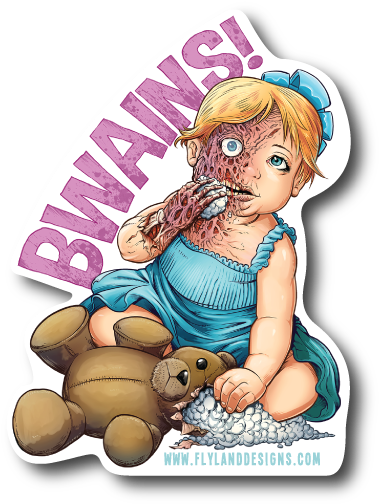 Bwains Scary Girl Vinyl Sticker - Cartoon Clipart (600x600), Png Download