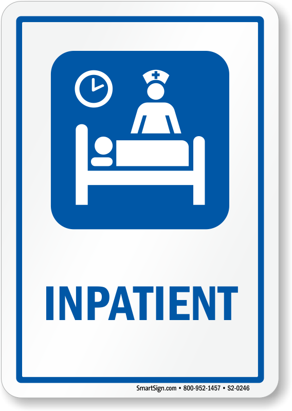 Hospital Patient Room Door Signs - Hospital Inpatient Clipart (568x800), Png Download