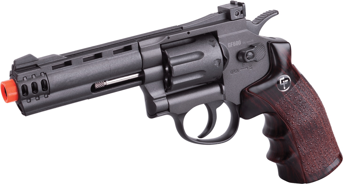 Gameface Acg357 Crosman Gf600 Co2 Powered Semi Auto - 8 Shot Airsoft Revolver Clipart (1500x836), Png Download