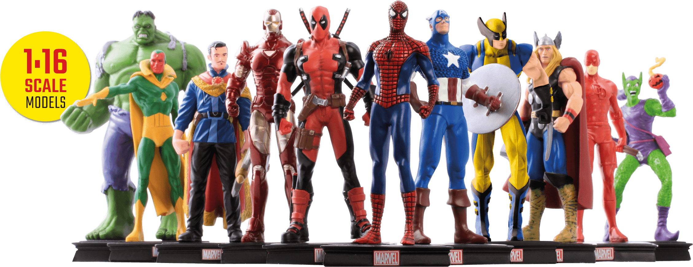 Marvel Universe Figurine Collection Clipart (2256x960), Png Download