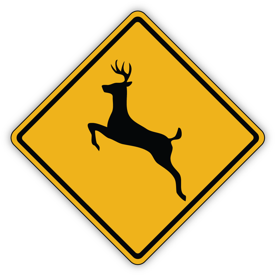 Are Highway Warning Signs Effective - Deer Crossing Signs Clipart (1000x1000), Png Download