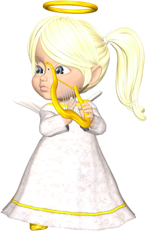 Cute - Blonde Angel Clipart (523x800), Png Download