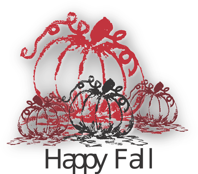 Happy Fall Fall Pumpkins Red Brown Season - Illustration Clipart (886x720), Png Download