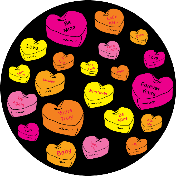 Candy Hearts - Illustration Clipart (800x800), Png Download