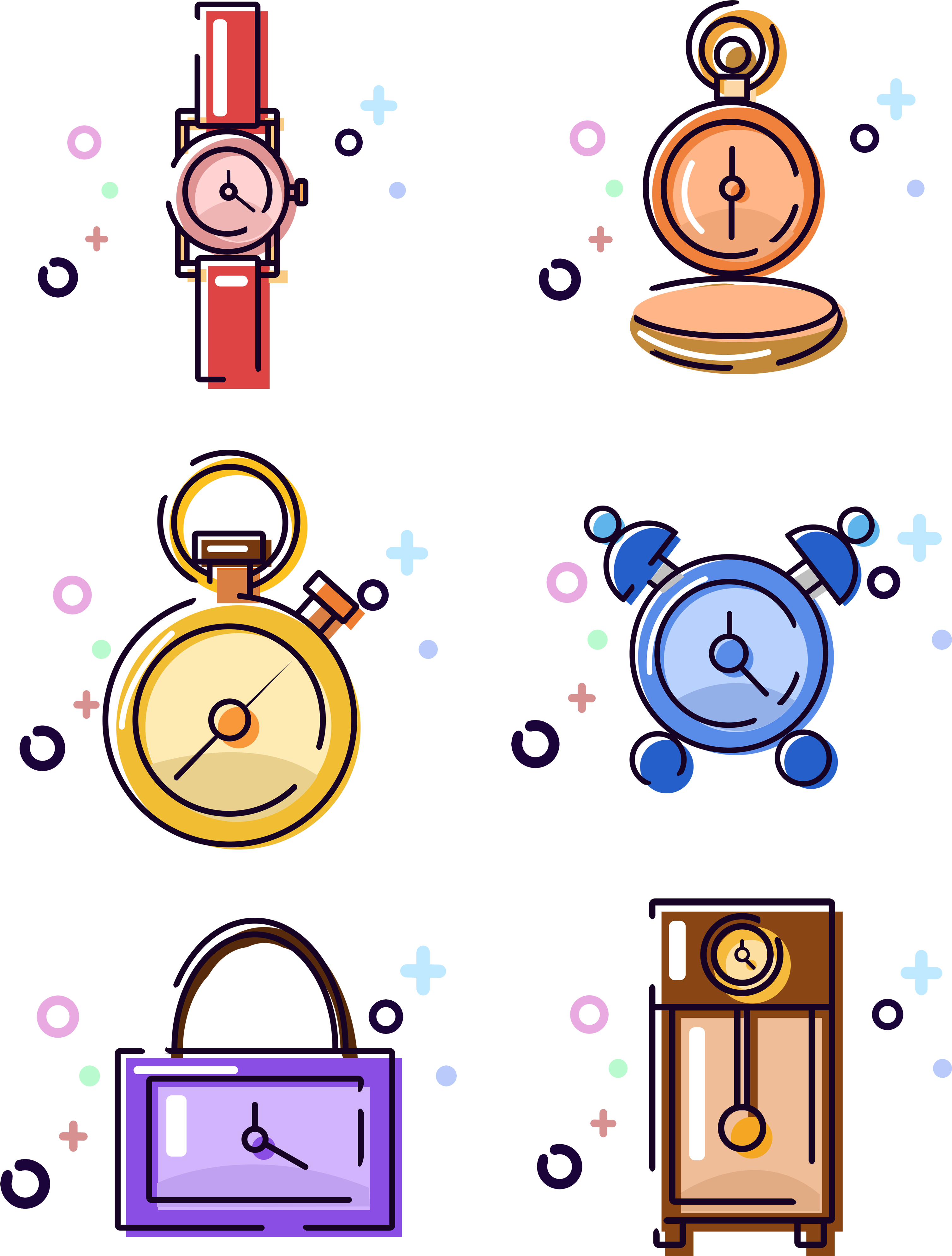 Mbe Necesidades Diarias Relojes Caricaturas Png Y Psd - Clock Clipart (3072x4107), Png Download