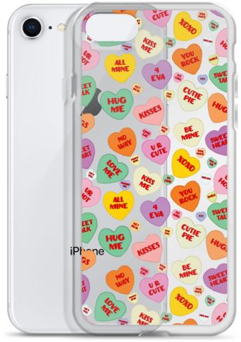 Candy Hearts Iphone Case - Mobile Phone Case Clipart (600x600), Png Download