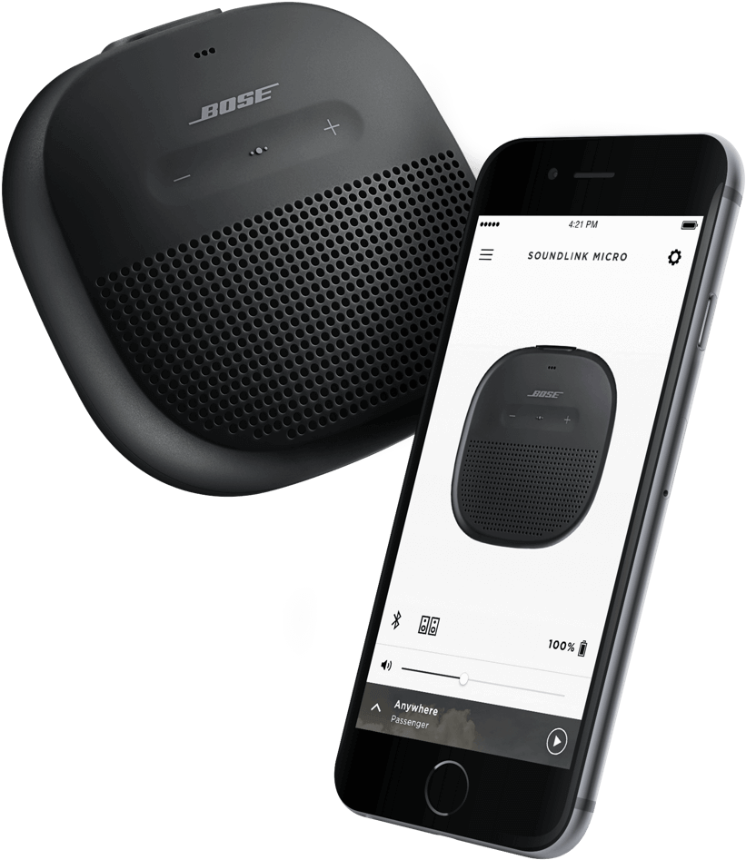Two Soundlink Micro Speakers In Party Mode - Bose Soundlink Bluetooth Speaker Clipart (1000x1000), Png Download