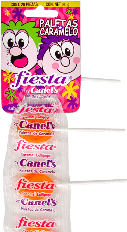 Canels Fiesta Tira Lollipops Candies 50/20/3 - Canels Clipart (800x800), Png Download