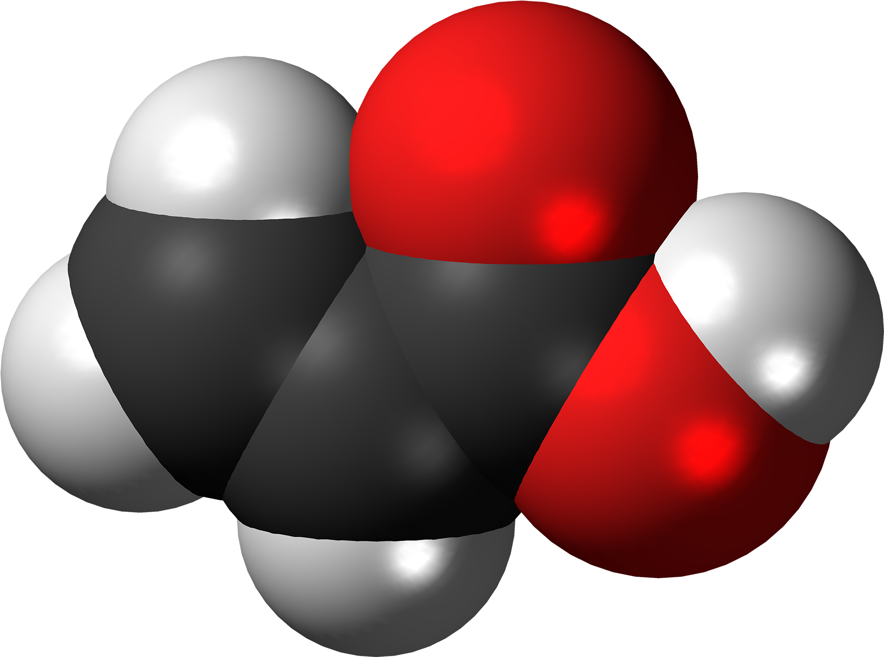 Acrylic Acid Molecule Spacefill - Graphic Design Clipart (2000x1541), Png Download