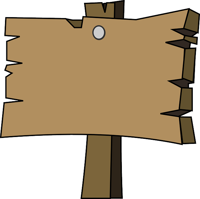 Wooden Sign Cartoon Png Clipart (640x639), Png Download