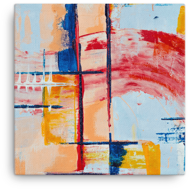 Acrylic Contrast Canvas Print - Painting Clipart (665x660), Png Download