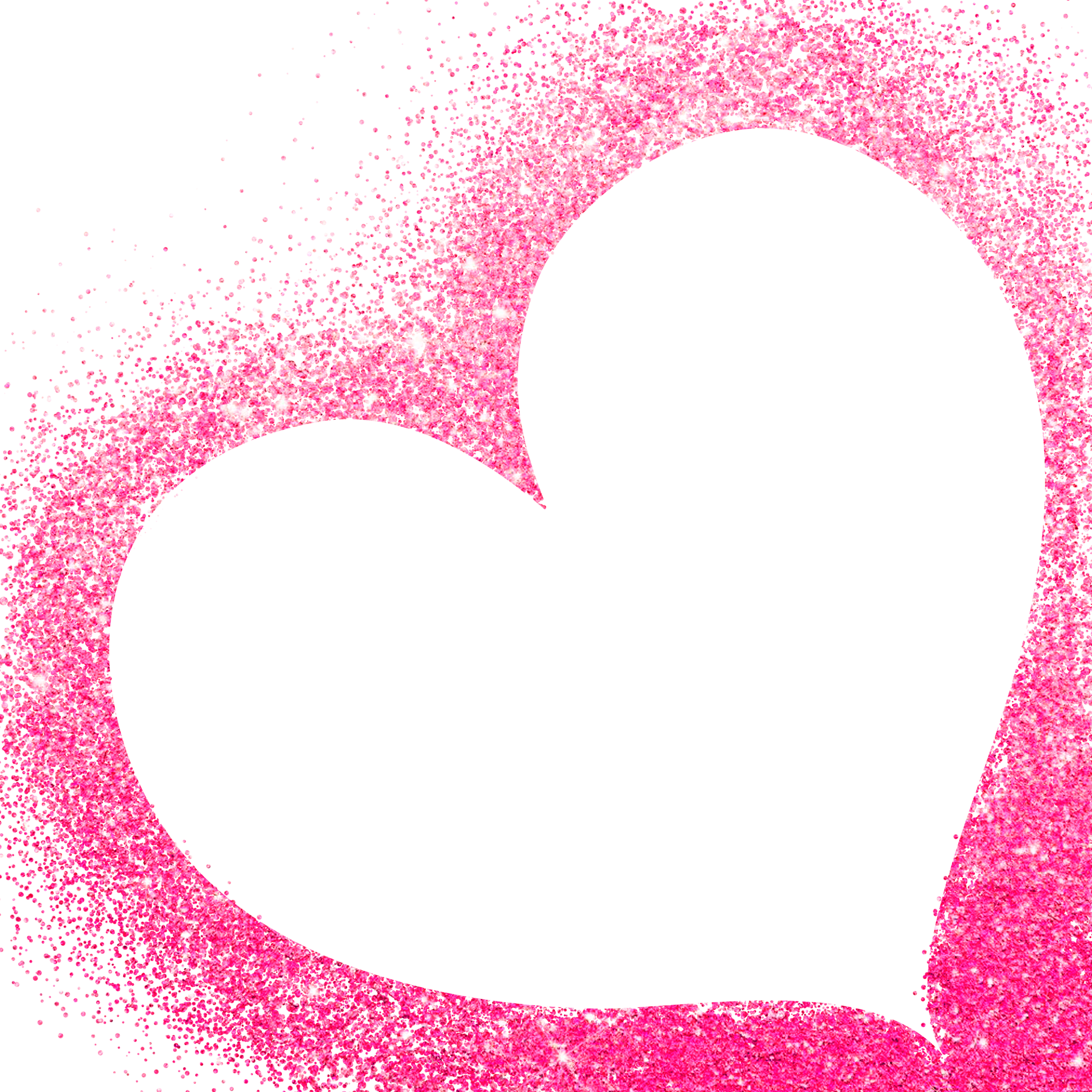Heart Frames Glitter Pink Valentines Love Freetoedit Clipart (2896x2896), Png Download