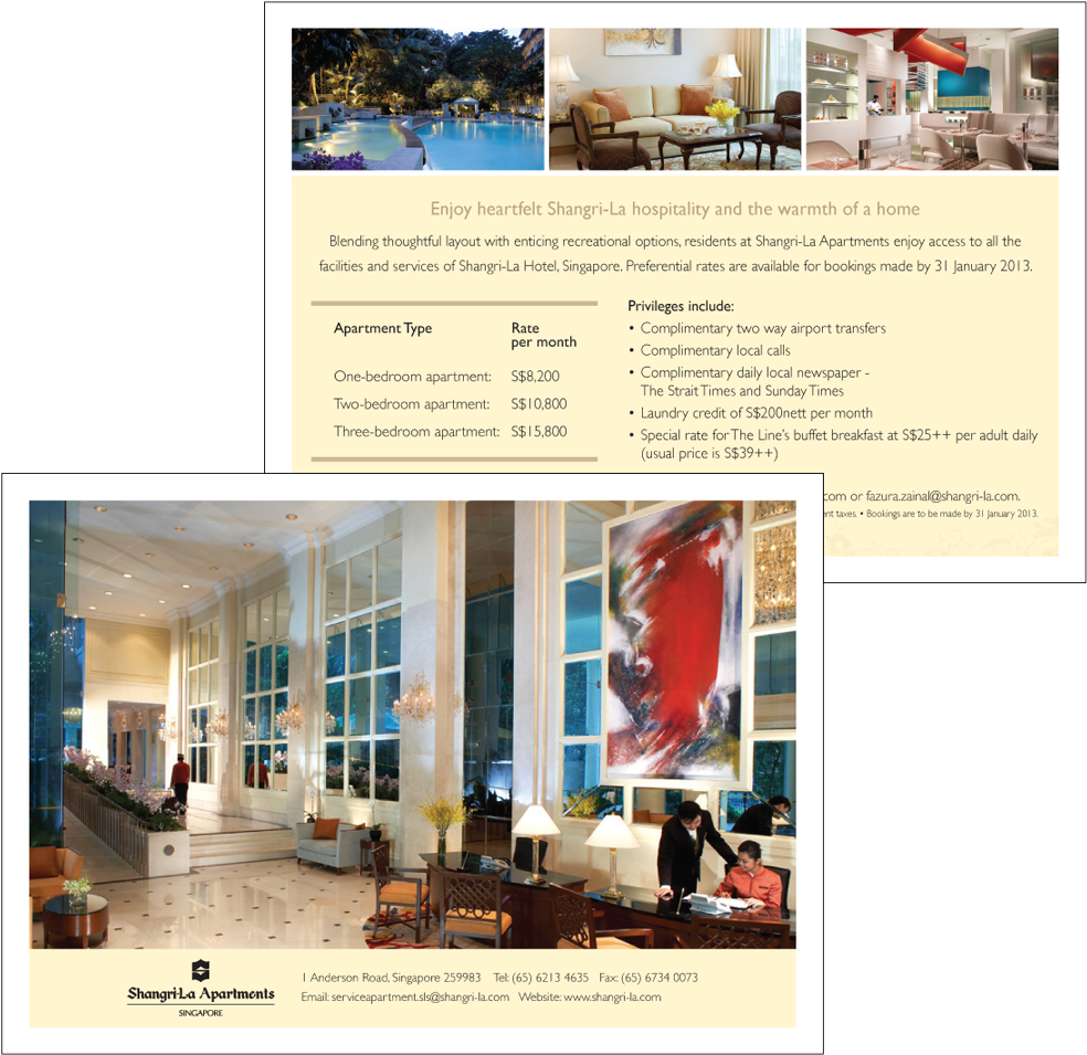 Corporate Privileges Post Card - Shangri La Hotel Singapore Clipart (1021x992), Png Download