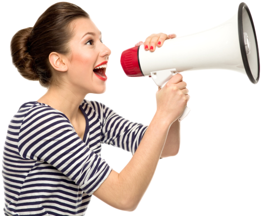 Allow Customers To Identify With Your Brand Throughout - Girl Loudspeaker Clipart (725x483), Png Download
