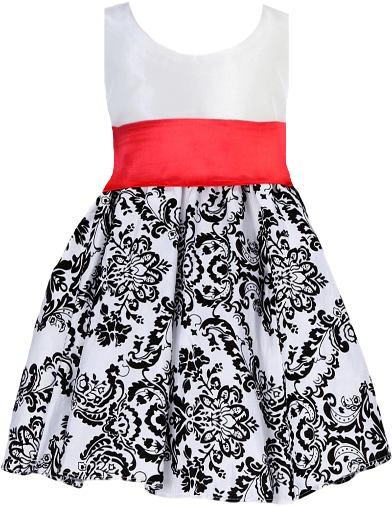 Black Velvet Flocked Damask On White Taffeta Dress - Taffeta Clipart (800x1200), Png Download