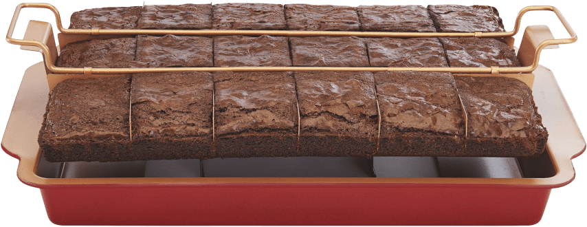 Asotv Red Copper Brownie Bonanza Pan - Chocolate Clipart (864x864), Png Download