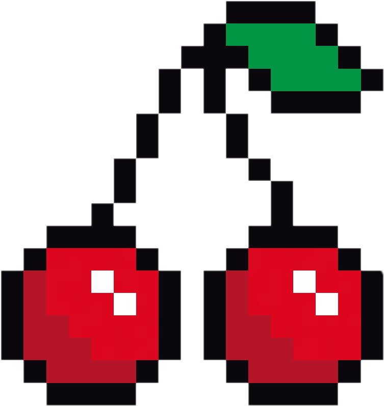 #cereza #cherry #チェリー #fruta #fruit #フルーツ #pixel # - 8 Bit Hearts Png Clipart (753x797), Png Download