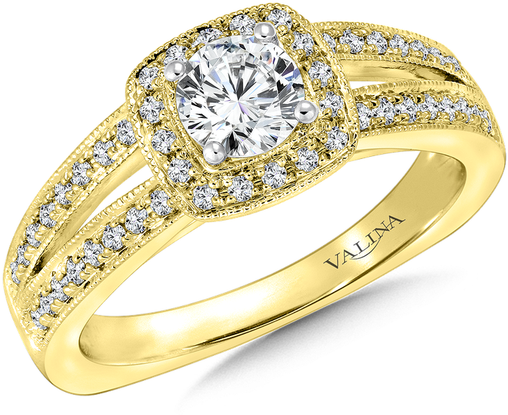 Valina Cushion Shape Halo Mounting - Engagement Ring Clipart (800x800), Png Download