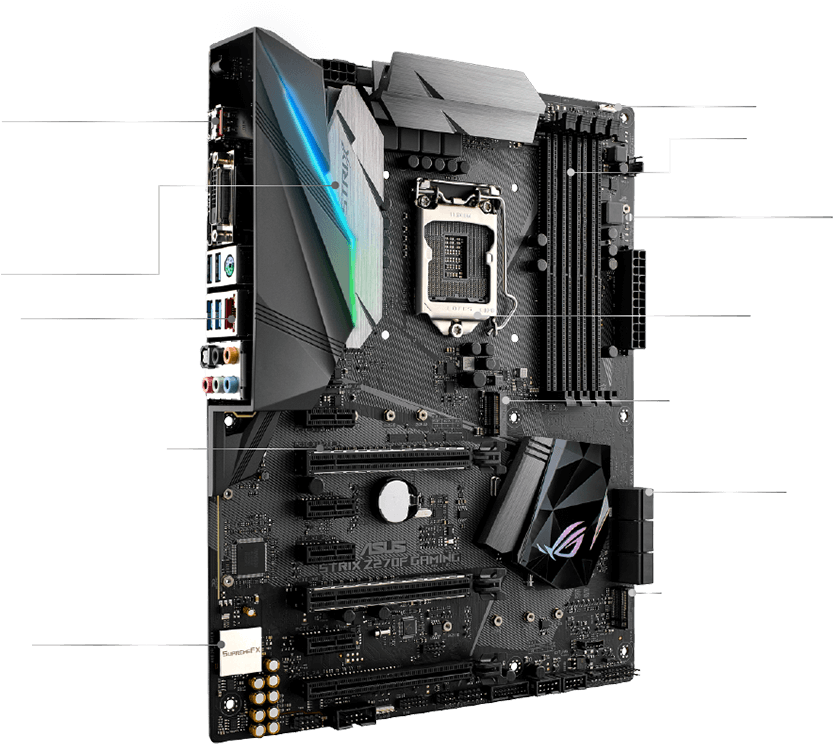 Asus I7 7700k Motherboard Clipart (891x873), Png Download