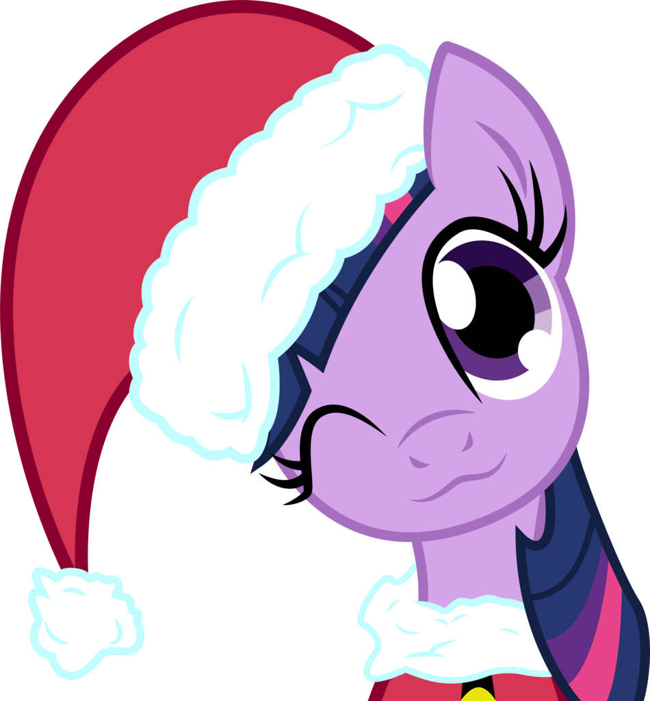 Drawn Santa Hat Invisible Background - Pony Friendship Is Magic Christmas Clipart (950x1024), Png Download