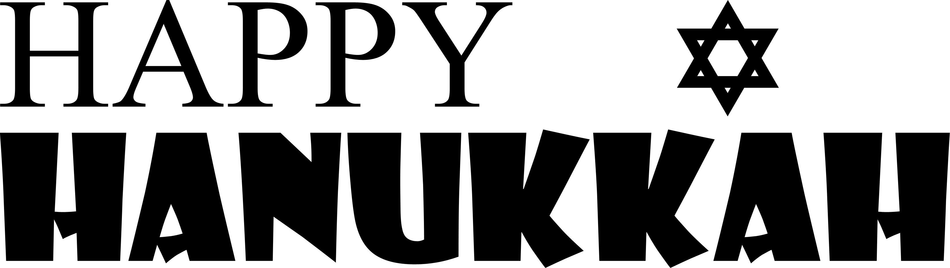 Happy Hannukah Sign - Four Street Clipart (3312x936), Png Download