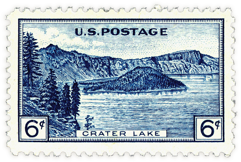 Crater Lake Stamp - Abraham Lincoln Clipart (1000x653), Png Download